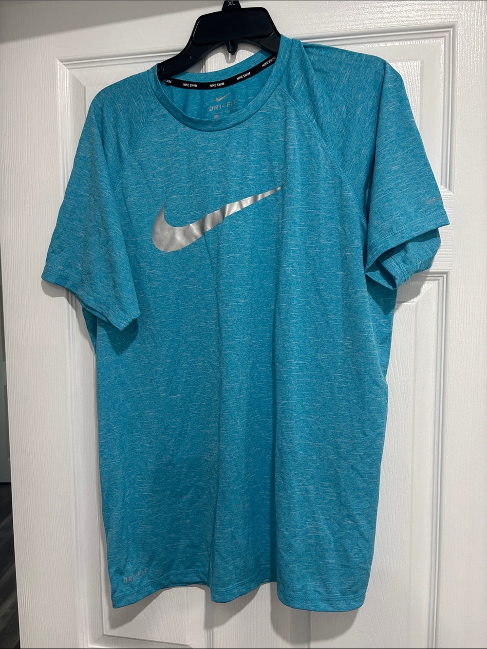 Nike Teal Short-Sleeve Dri-FIT Shirt with Silver Swoosh